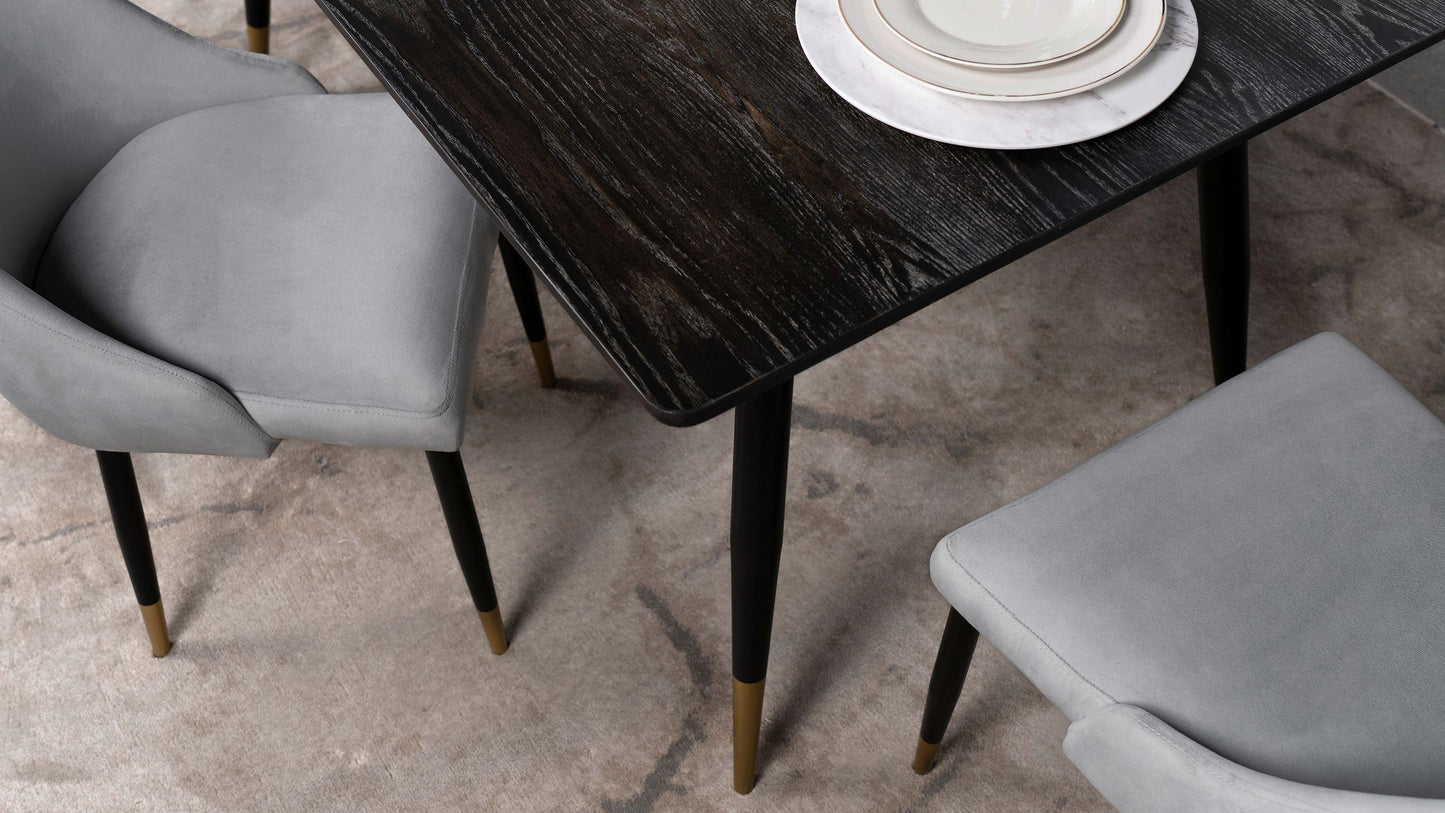 Zetta Rectangular Dining Table Black and Gold