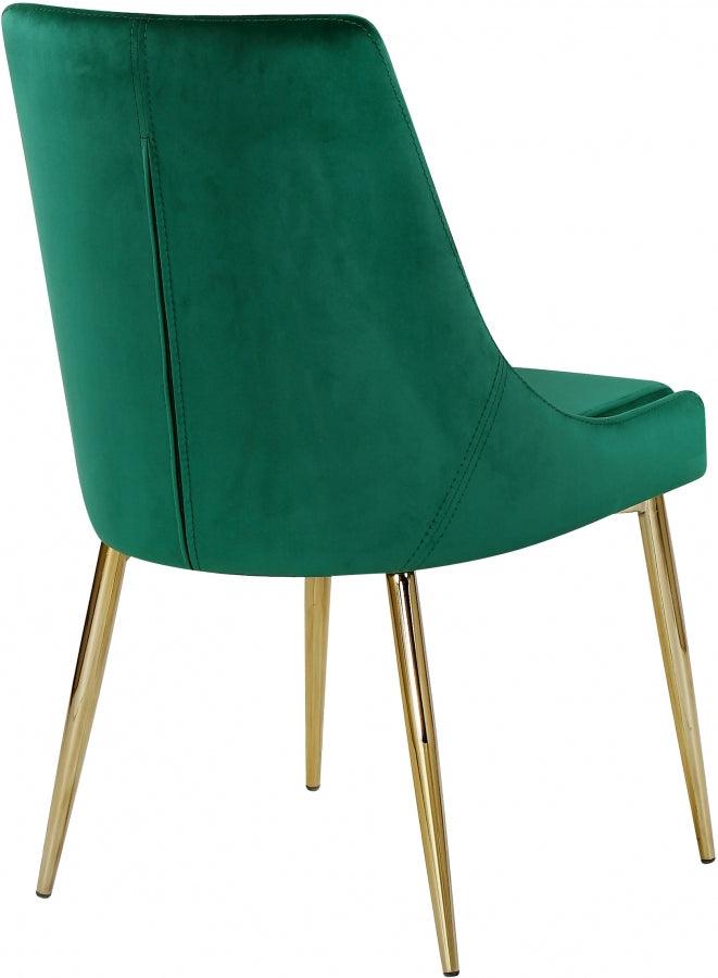 Meridian Furniture - Karina Velvet Dining Chair Set Of 2 In Green - 783Green-C - ATL FURNITURE