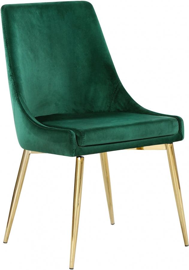 Meridian Furniture - Karina Velvet Dining Chair Set Of 2 In Green - 783Green-C - ATL FURNITURE