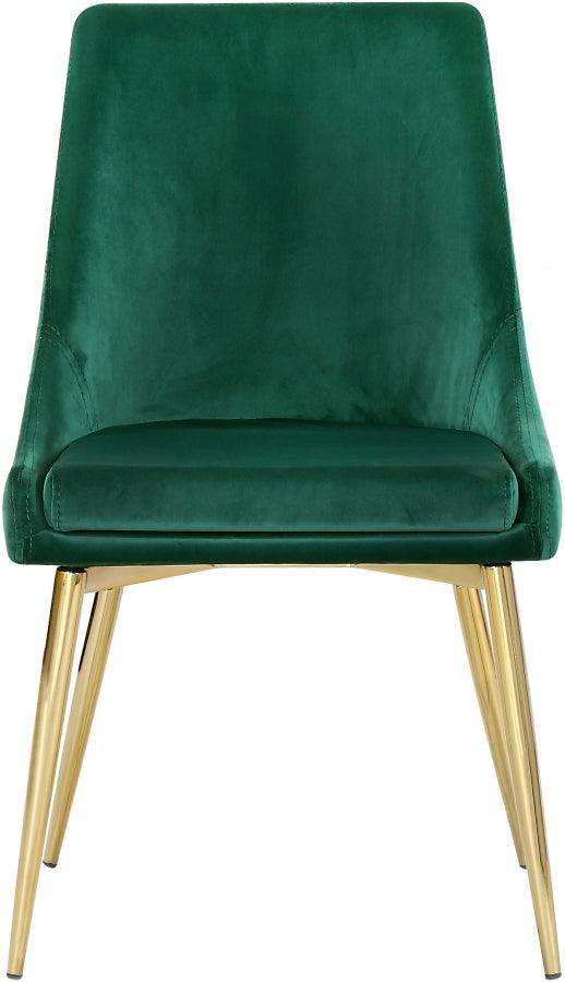 Meridian Furniture - Karina Velvet Dining Chair Set Of 2 In Green - 783Green-C - ATL FURNITURE