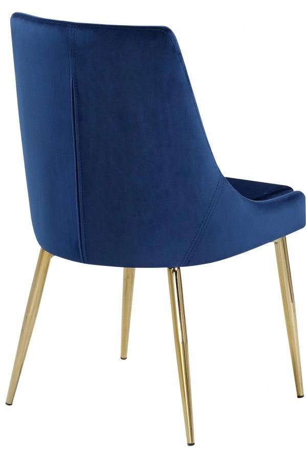 Meridian Furniture - Karina Velvet Dining Chair Set Of 2 In Navy - 783Navy-C - ATL FURNITURE