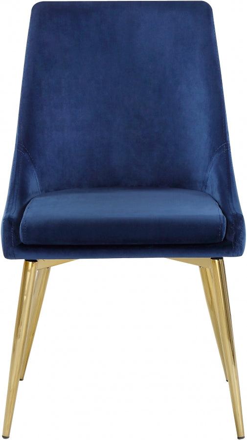 Meridian Furniture - Karina Velvet Dining Chair Set Of 2 In Navy - 783Navy-C - ATL FURNITURE