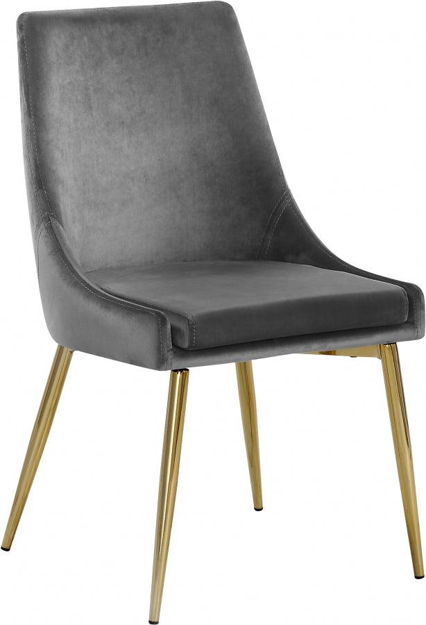 Meridian Furniture - Karina Velvet Dining Chair Set Of 2 In Grey - 783Grey-C - ATL FURNITURE