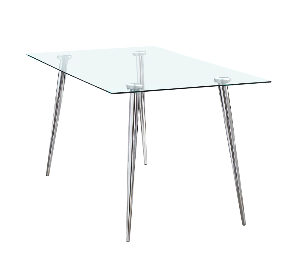 Gilman Rectangular 64-inch Glass Top Dining Table Chrome