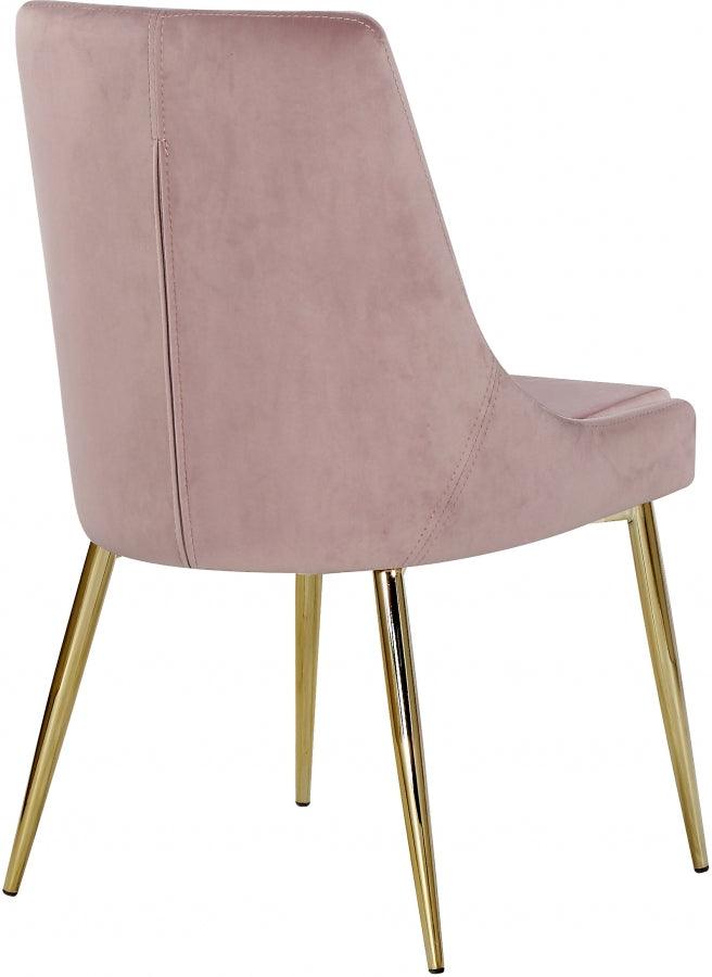 Meridian Furniture - Karina Velvet Dining Chair Set Of 2 In Pink - 783Pink-C - ATL FURNITURE