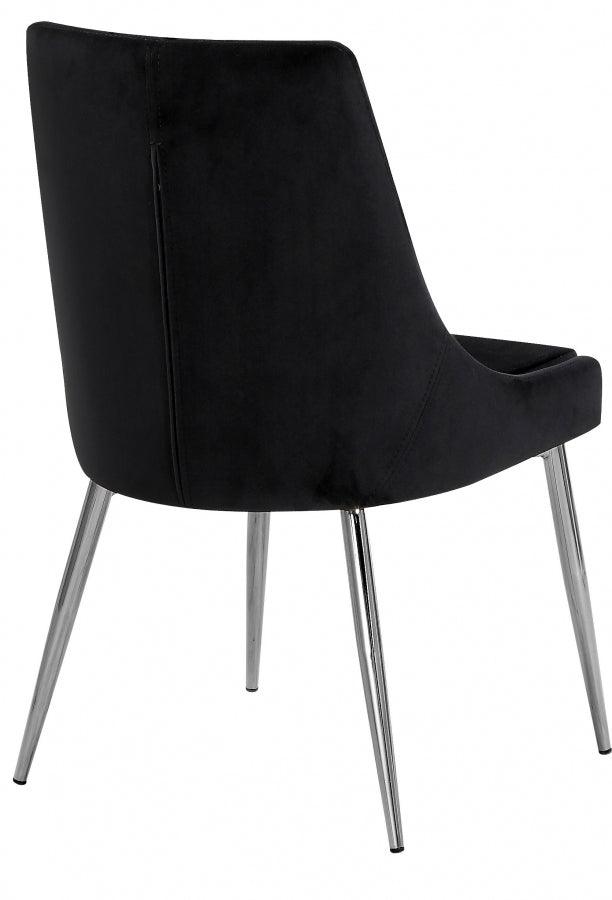 Meridian Furniture - Karina Velvet Dining Chair Set Of 2 In Black - 784Black-C - ATL FURNITURE