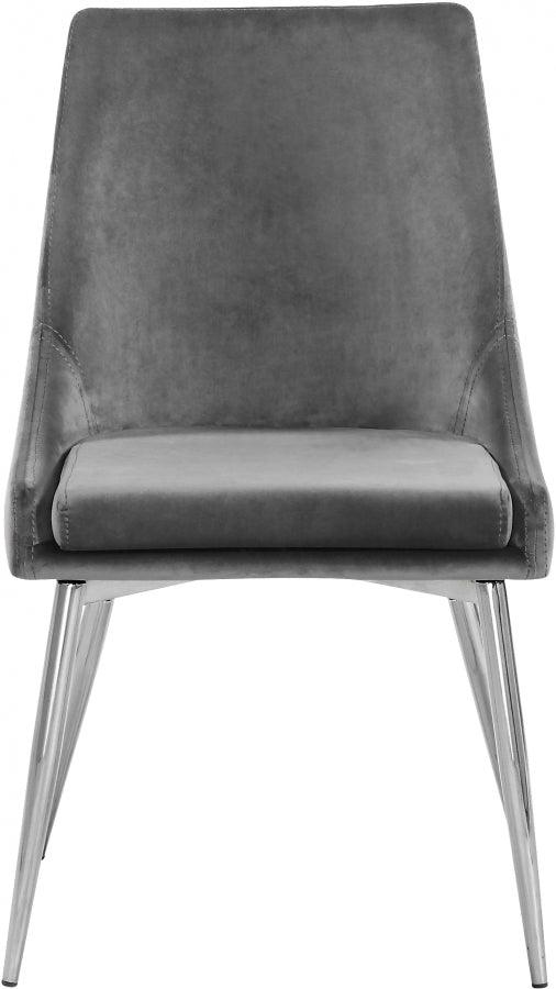 Meridian Furniture - Karina Velvet Dining Chair Set Of 2 In Grey - 784Grey-C - ATL FURNITURE