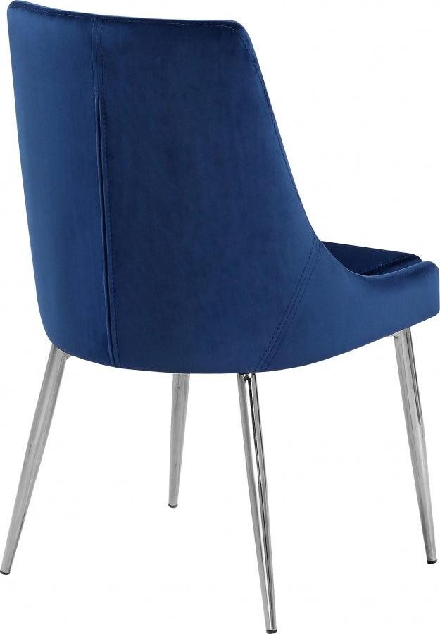 Meridian Furniture - Karina Velvet Dining Chair Set Of 2 In Navy - 784Navy-C - ATL FURNITURE