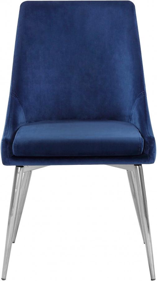 Meridian Furniture - Karina Velvet Dining Chair Set Of 2 In Navy - 784Navy-C - ATL FURNITURE