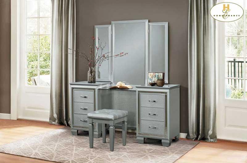 Homelegance - Allura Vanity Dresser With Mirror And Stool In Silver - 1916-15-14 - ATL FURNITURE