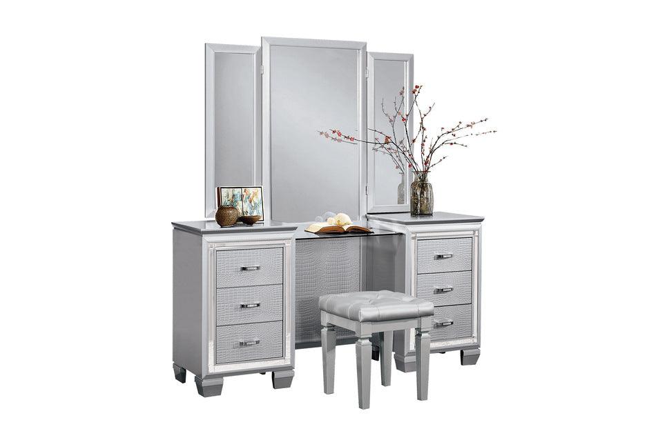 Homelegance - Allura Vanity Dresser With Mirror And Stool In Silver - 1916-15-14 - ATL FURNITURE