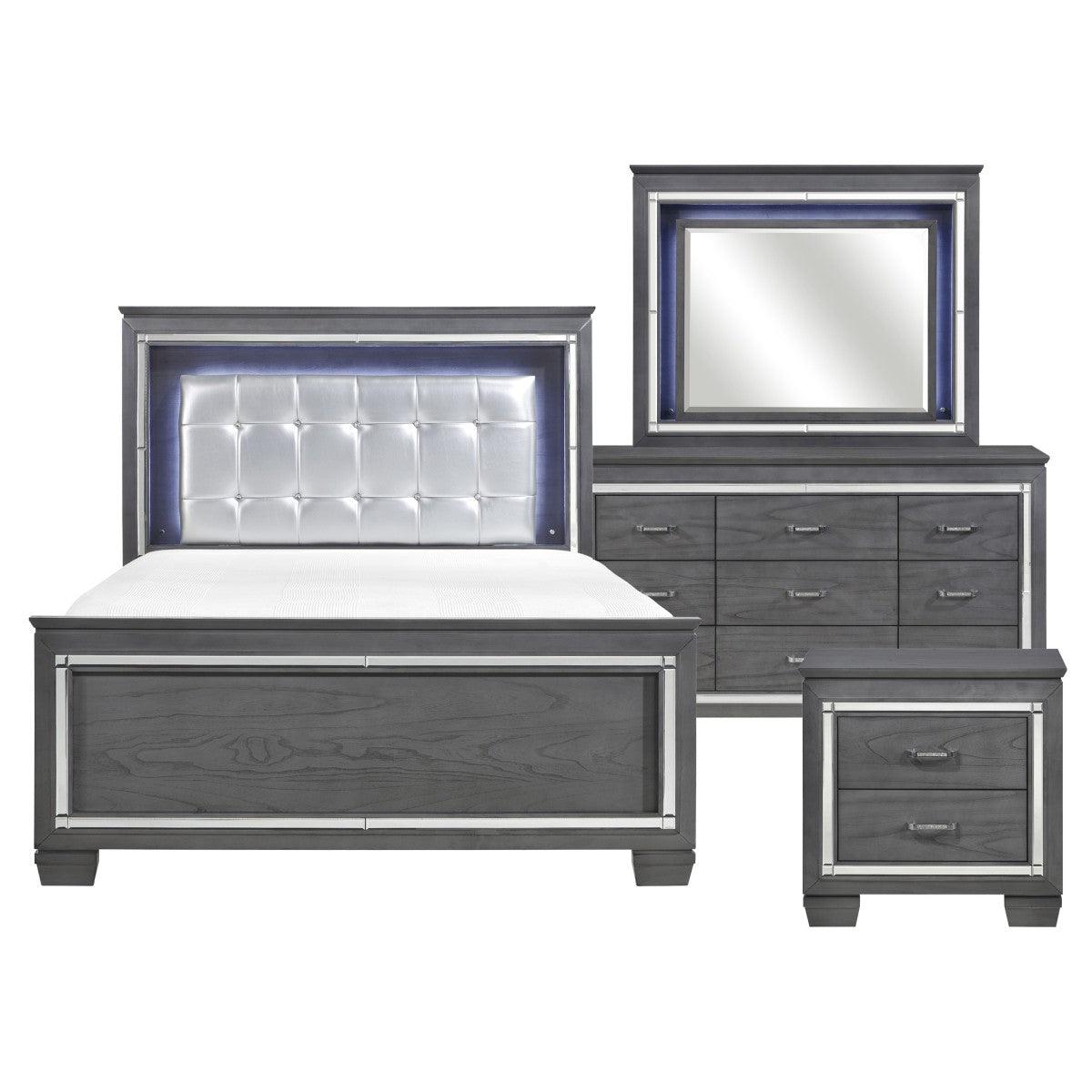 Homelegance - Allura 4 Piece Queen Bedroom Set In Grey - 1916Gy-1-4 - ATL FURNITURE