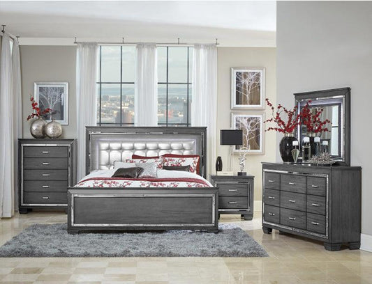 Homelegance - Allura 5 Piece Queen Bedroom Set In Grey - 1916Gy-1-9 - ATL FURNITURE