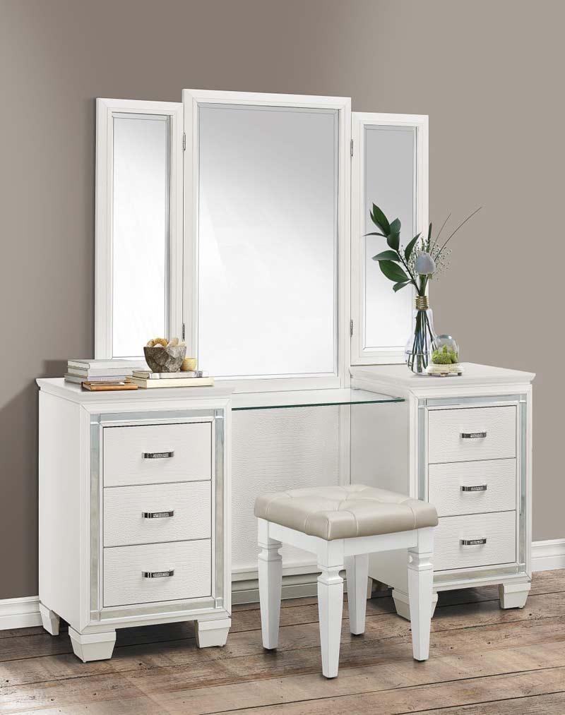 Homelegance - Allura Vanity Dresser With Mirror In White -1916W-15-14 - ATL FURNITURE