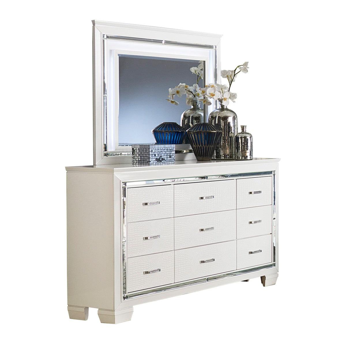 Homelegance - Allura Dresser With Mirror In White -1916W-5-6 - ATL FURNITURE