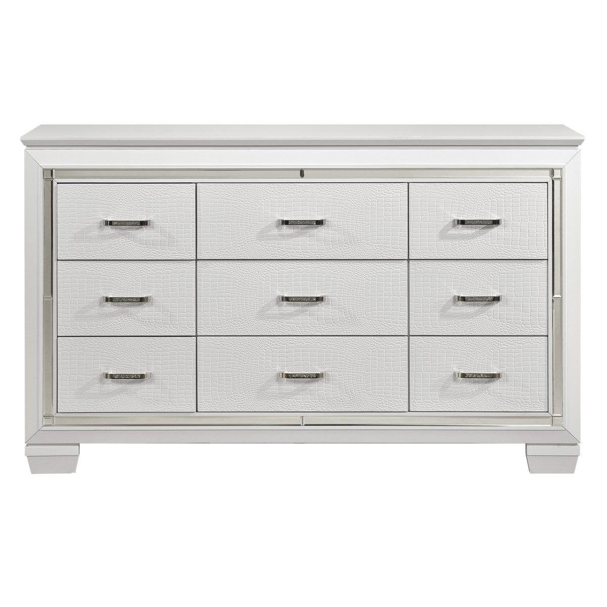 Homelegance - Allura Dresser With Mirror In White -1916W-5-6 - ATL FURNITURE