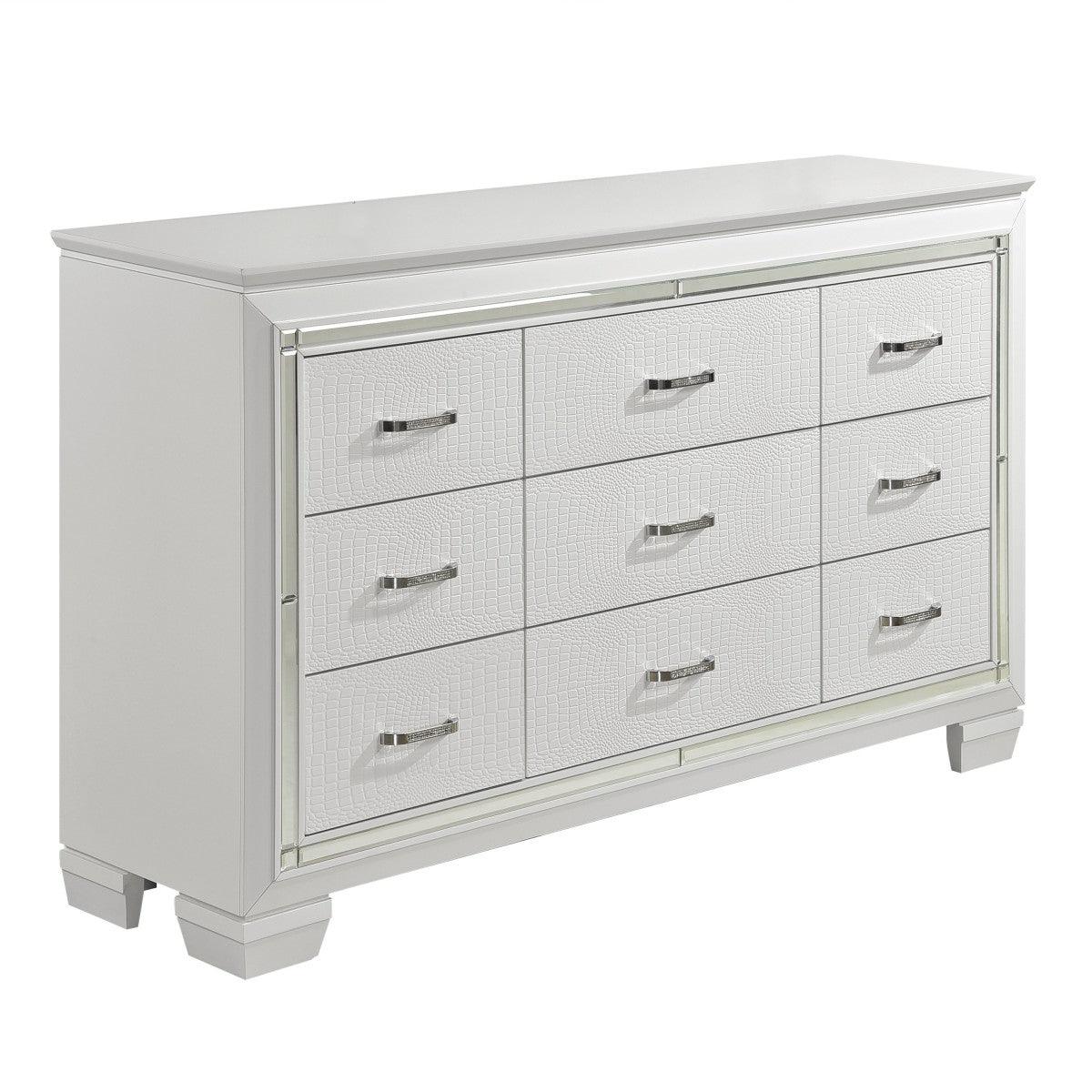 Homelegance - Allura Dresser With Mirror In White -1916W-5-6 - ATL FURNITURE