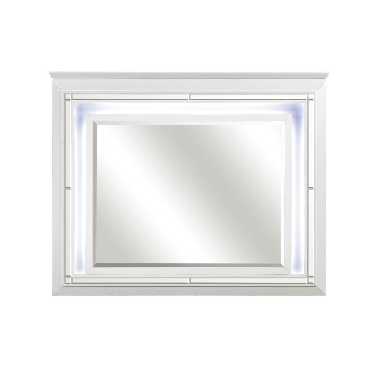 Homelegance - Allura Dresser With Mirror In White -1916W-5-6 - ATL FURNITURE