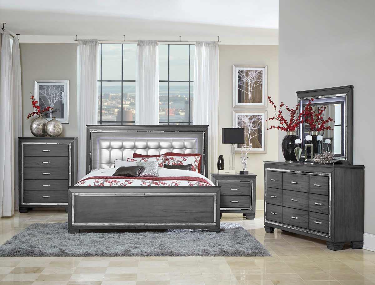 Homelegance - Allura 4 Piece Eastern King Bedroom Set In Grey - 1916Kgy-1Ek-4 - ATL FURNITURE