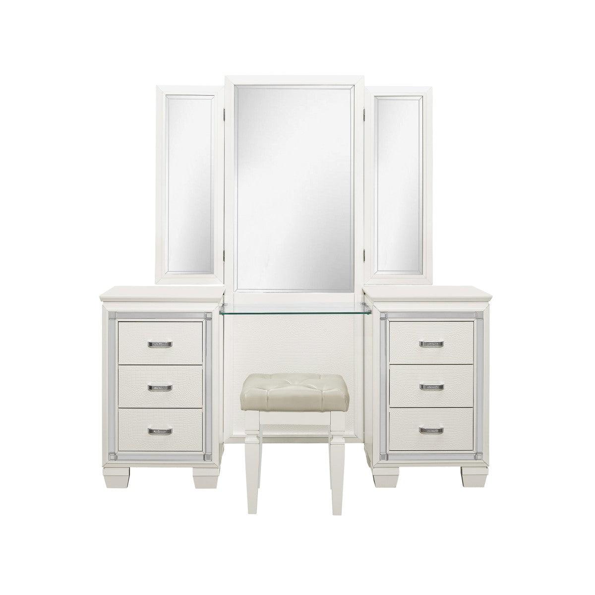 Homelegance - Allura Vanity Dresser With Mirror In White -1916W-15-14 - ATL FURNITURE