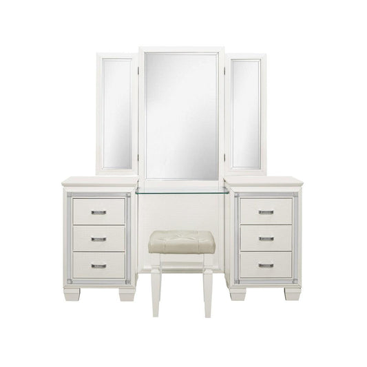 Homelegance - Allura Vanity Dresser With Mirror In White -1916W-15-14 - ATL FURNITURE