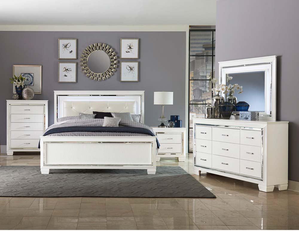 Homelegance - Allura Dresser With Mirror In White -1916W-5-6 - ATL FURNITURE