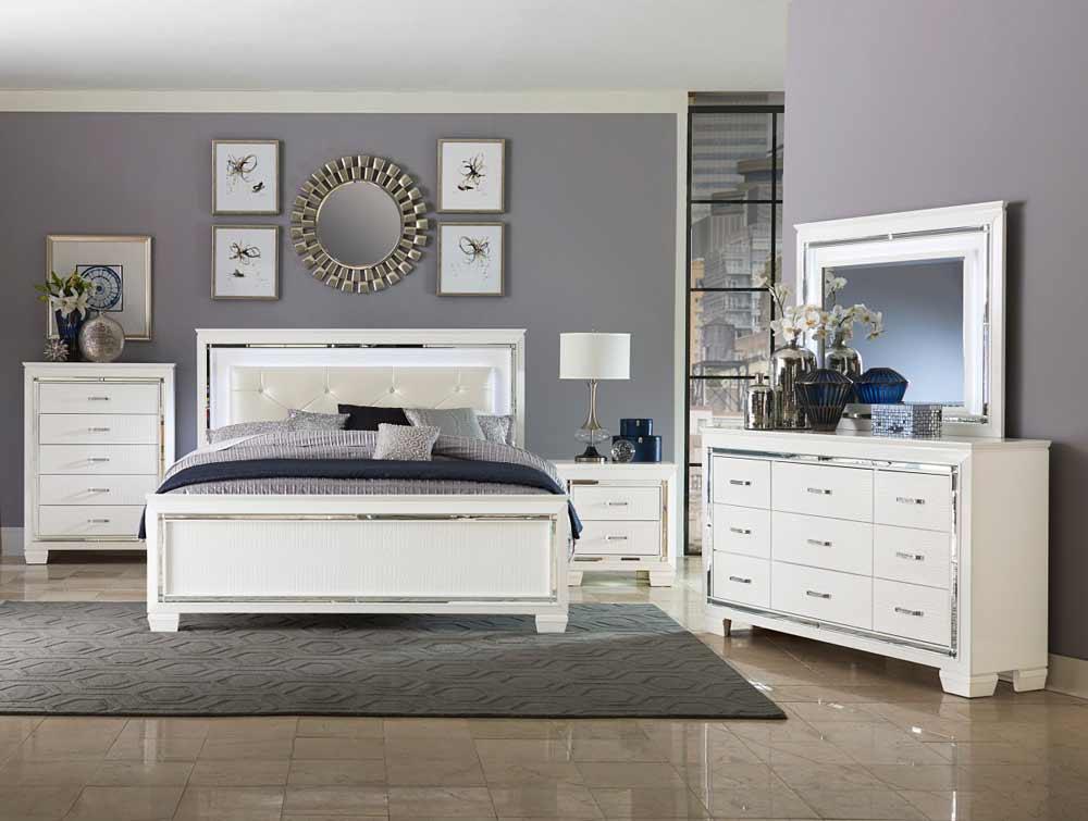 Homelegance - Allura 5 Piece Eastern King Bedroom Set In White - 1916Kw-1Ek-5 - ATL FURNITURE