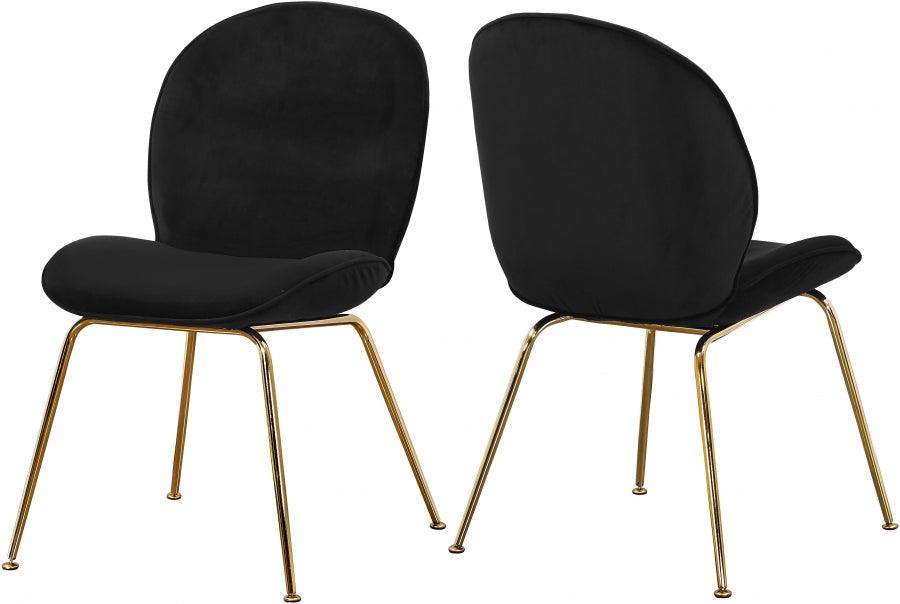 Meridian Furniture - Paris Velvet Dining Chair Set Of 2 In Black - 785Black-C - ATL FURNITURE