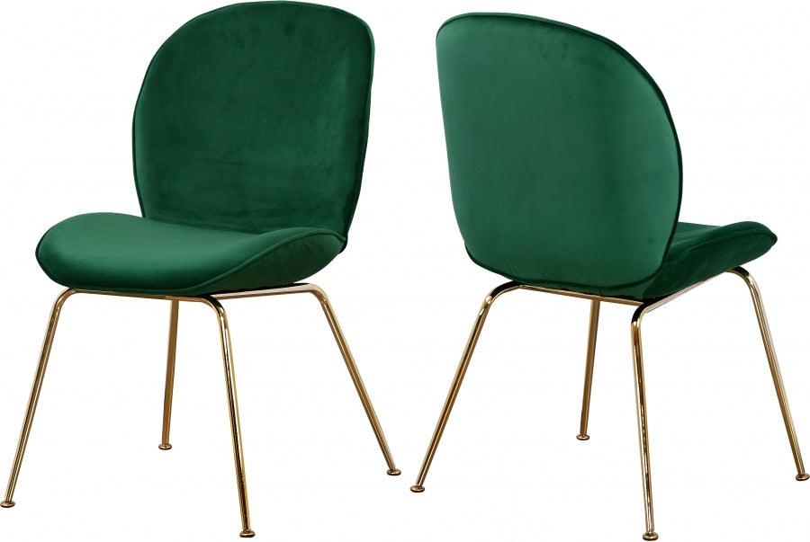 Meridian Furniture - Paris Velvet Dining Chair Set Of 2 In Green - 785Green-C - ATL FURNITURE