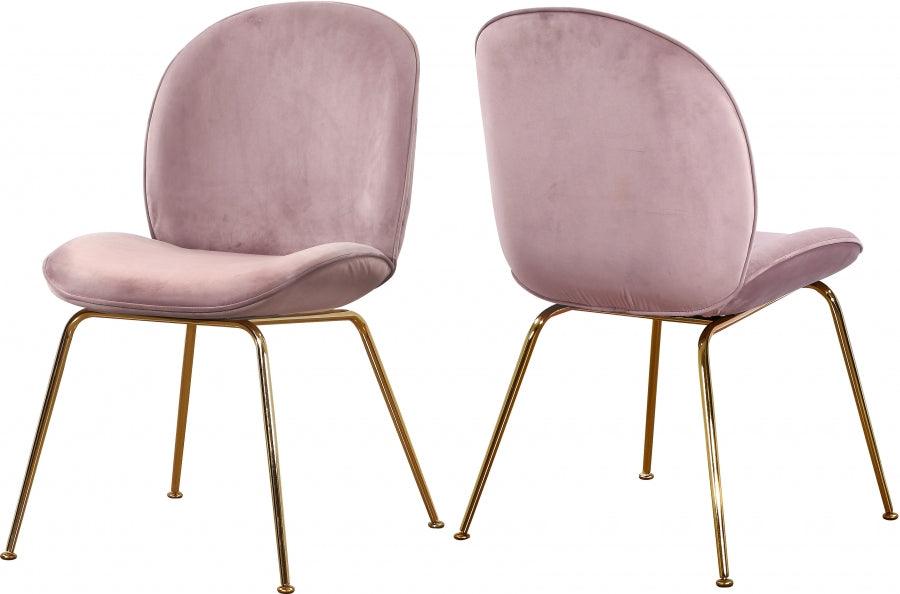 Meridian Furniture - Paris Velvet Dining Chair Set Of 2 In Pink - 785Pink-C - ATL FURNITURE