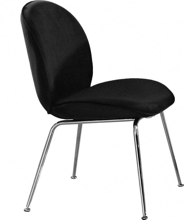 Meridian Furniture - Paris Velvet Dining Chair Set Of 2 In Black - 786Black-C - ATL FURNITURE