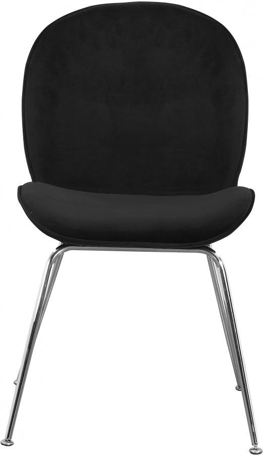 Meridian Furniture - Paris Velvet Dining Chair Set Of 2 In Black - 786Black-C - ATL FURNITURE