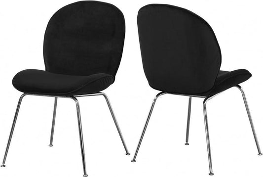 Meridian Furniture - Paris Velvet Dining Chair Set Of 2 In Black - 786Black-C - ATL FURNITURE