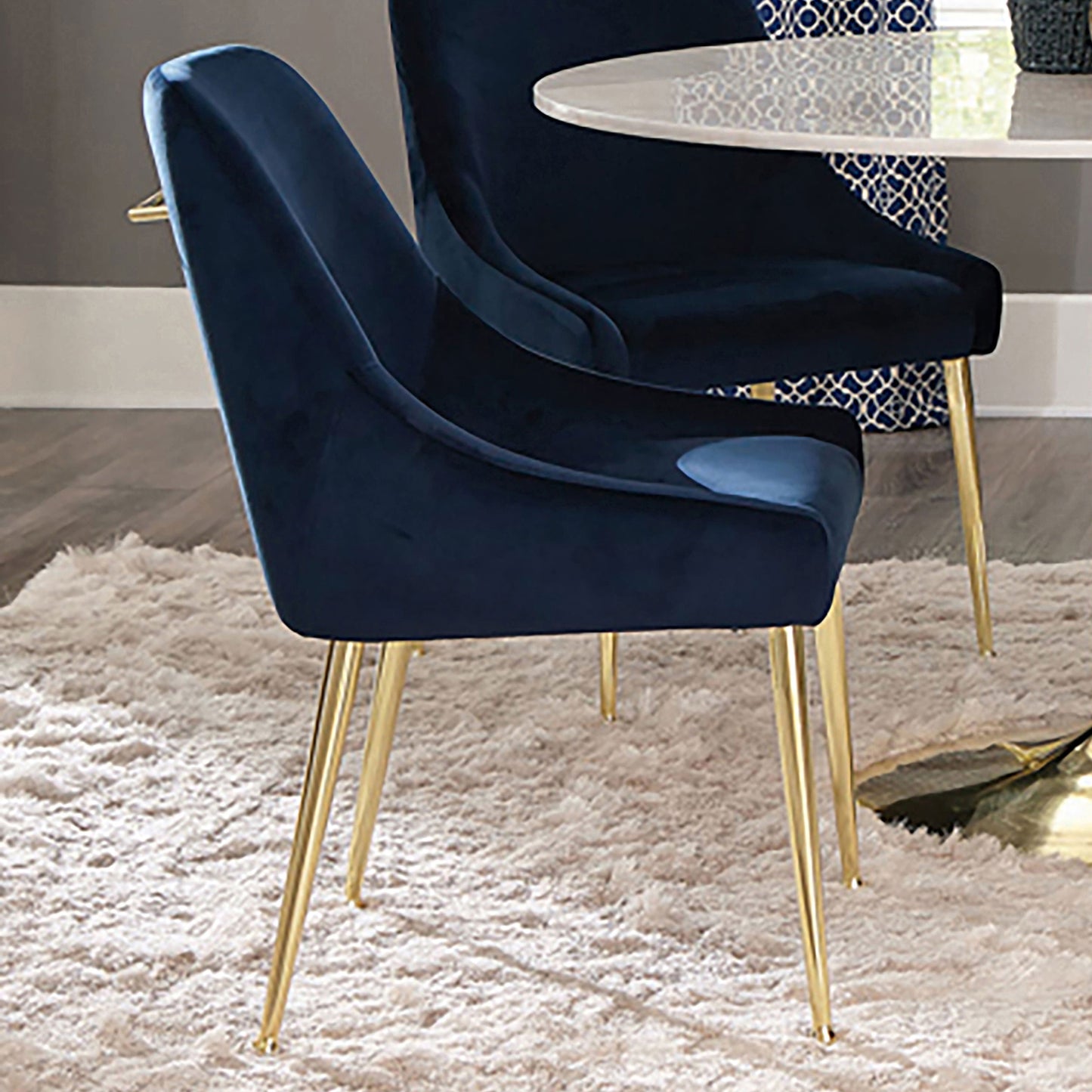 Mayette Upholstered Dining Side Chair Blue (Set of 2)
