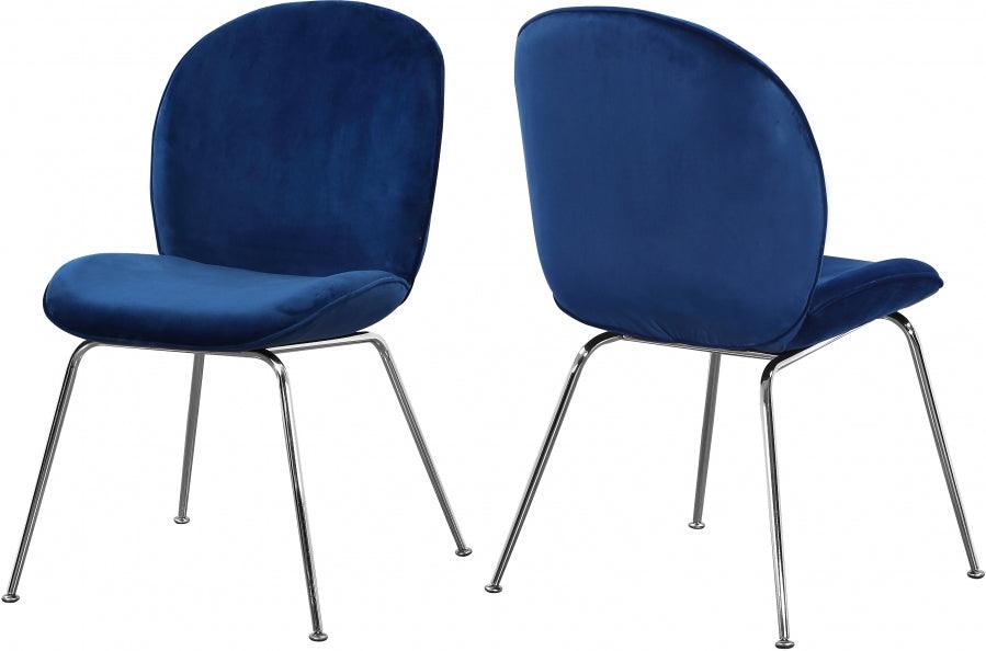 Meridian Furniture - Paris Velvet Dining Chair Set Of 2 In Navy - 786Navy-C - ATL FURNITURE