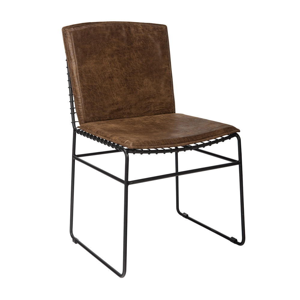Abbott Metal Dining Side Chair Antique Brown (Set of 2)