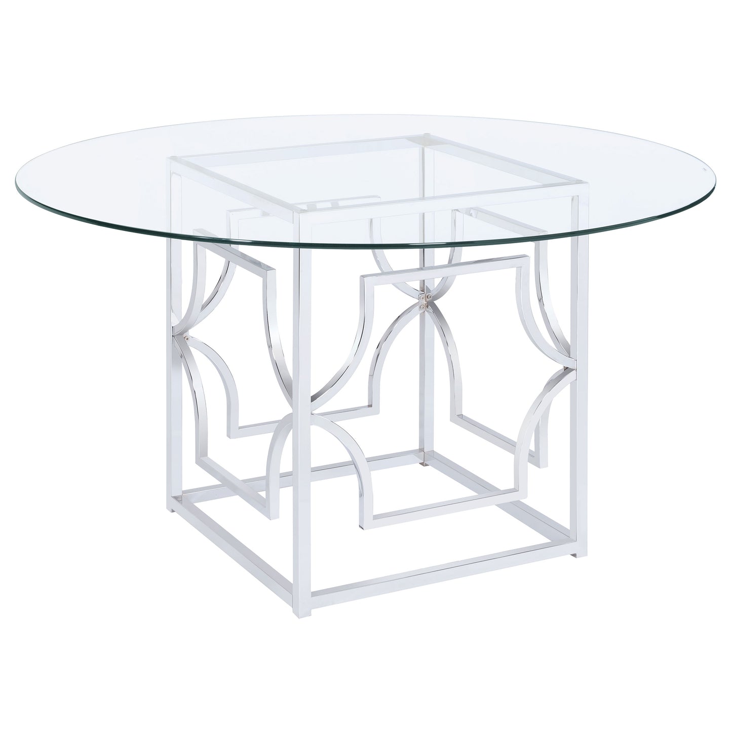 Starlight Square Metal Dining Table Base Chrome