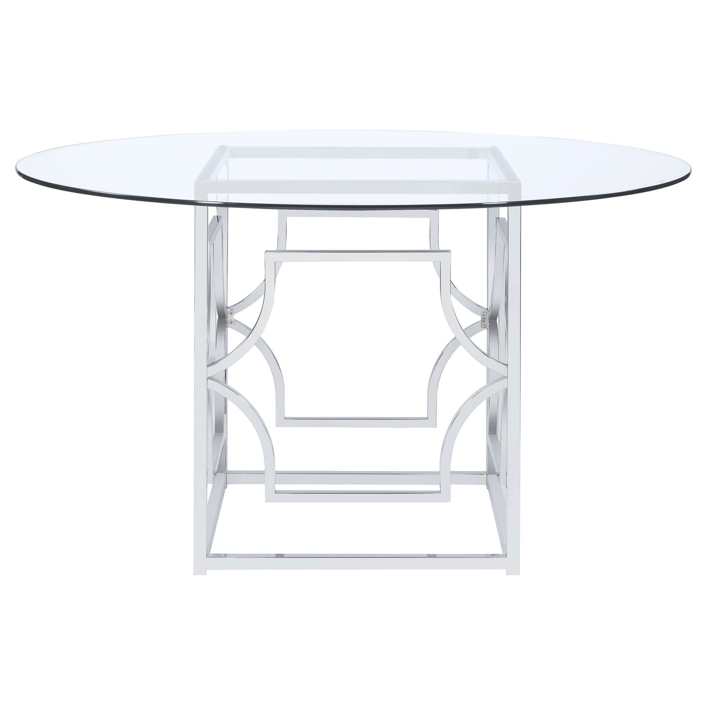 Starlight Square Metal Dining Table Base Chrome