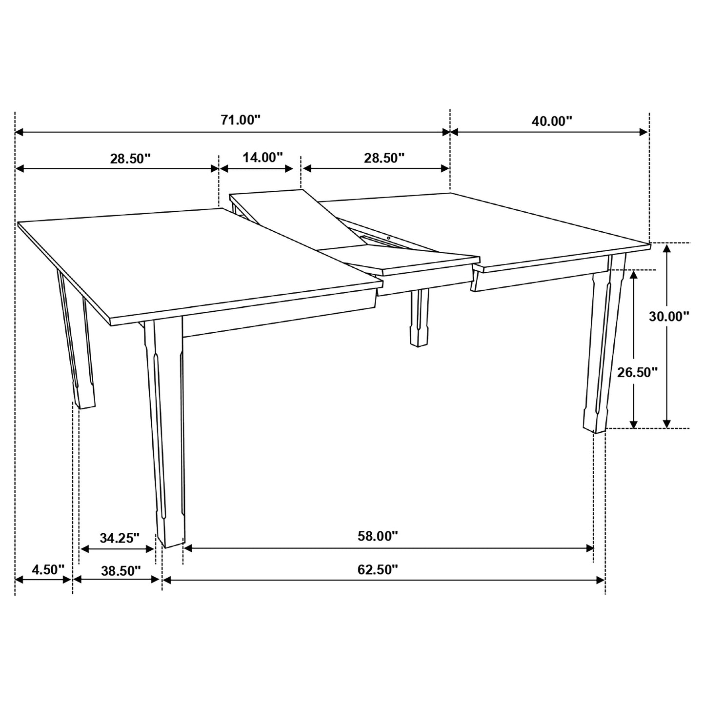 Kirby Rectangular Dining Table with Butterfly Leaf Natural and Rustic Off White