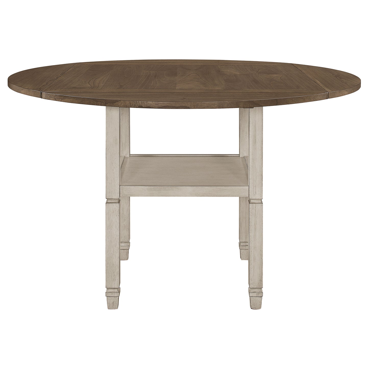 Sarasota Counter Height Table with Shelf Storage Nutmeg and Rustic Cream