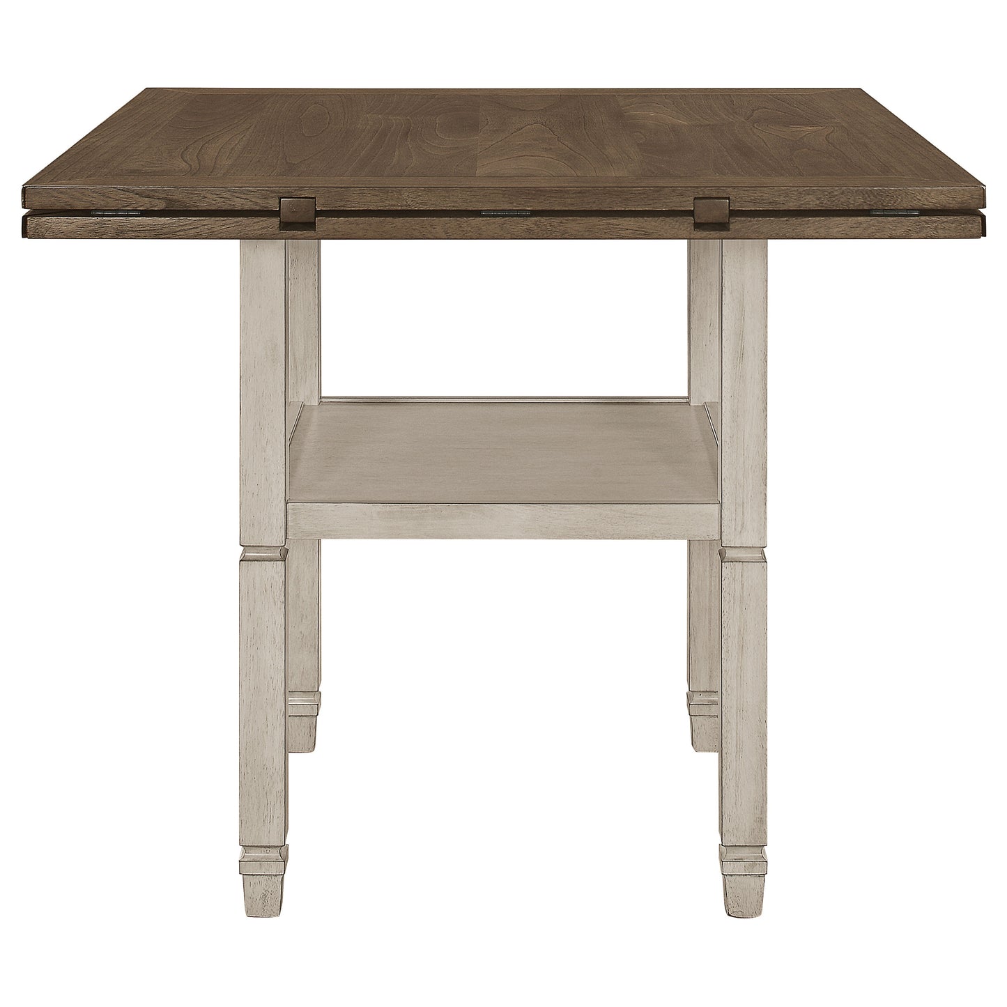 Sarasota Counter Height Table with Shelf Storage Nutmeg and Rustic Cream