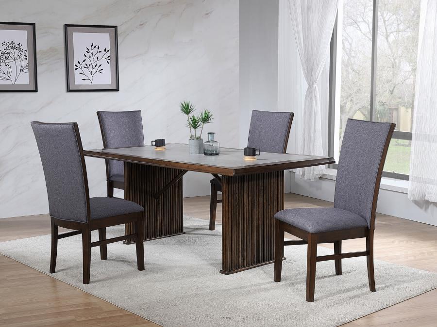 Sherwood 5-Piece Rectangular Dining Table Set Brown
