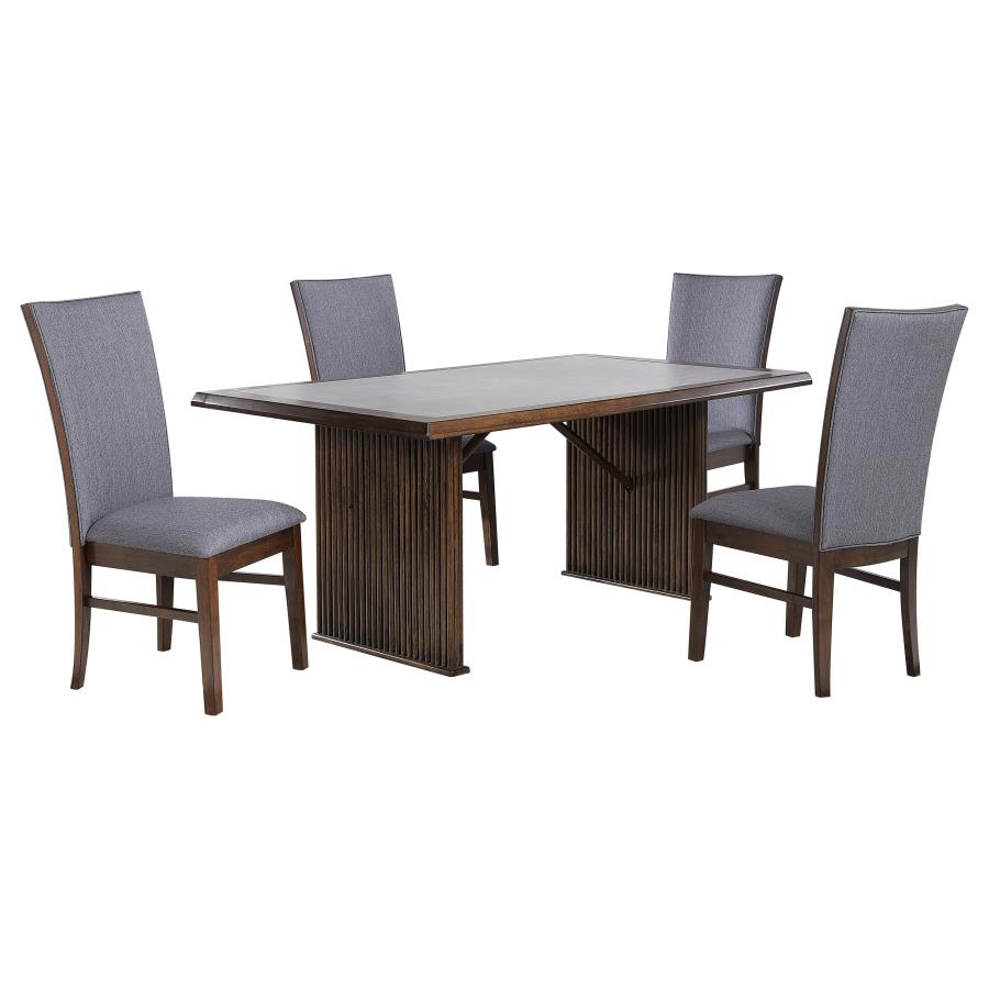 Sherwood 5-Piece Rectangular Dining Table Set Brown
