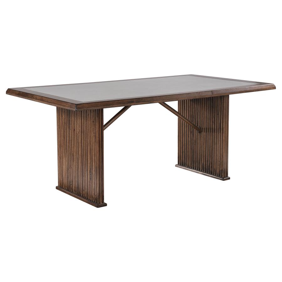 Sherwood 7-Piece Rectangular Dining Table Set Brown