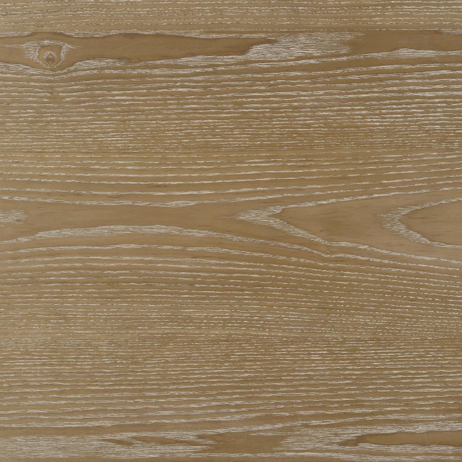 Adina 53-Inch Round Wood Dining Table Distressed Light Brown