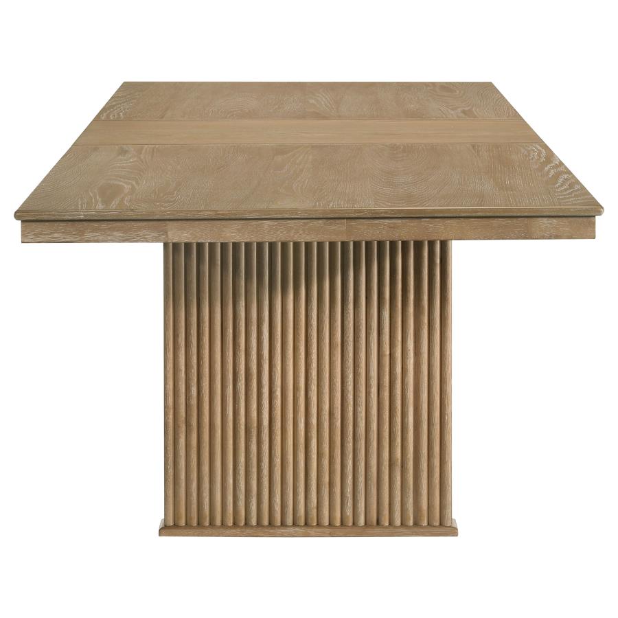 Adina 8-Piece Extension Dining Set Distressed Light Brown