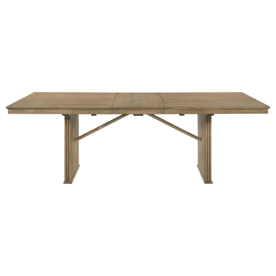 Adina 9-Piece Extension Dining Set Distressed Light Brown