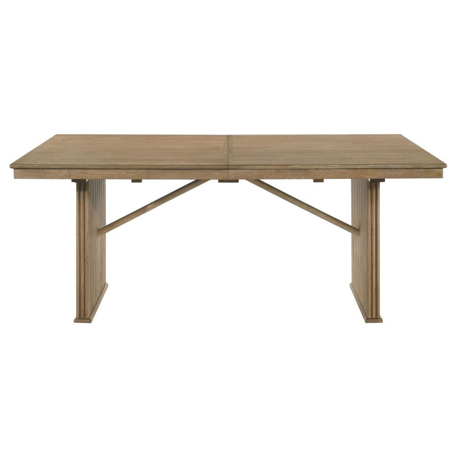 Adina 89-Inch Extension Dining Table Distressed Light Brown