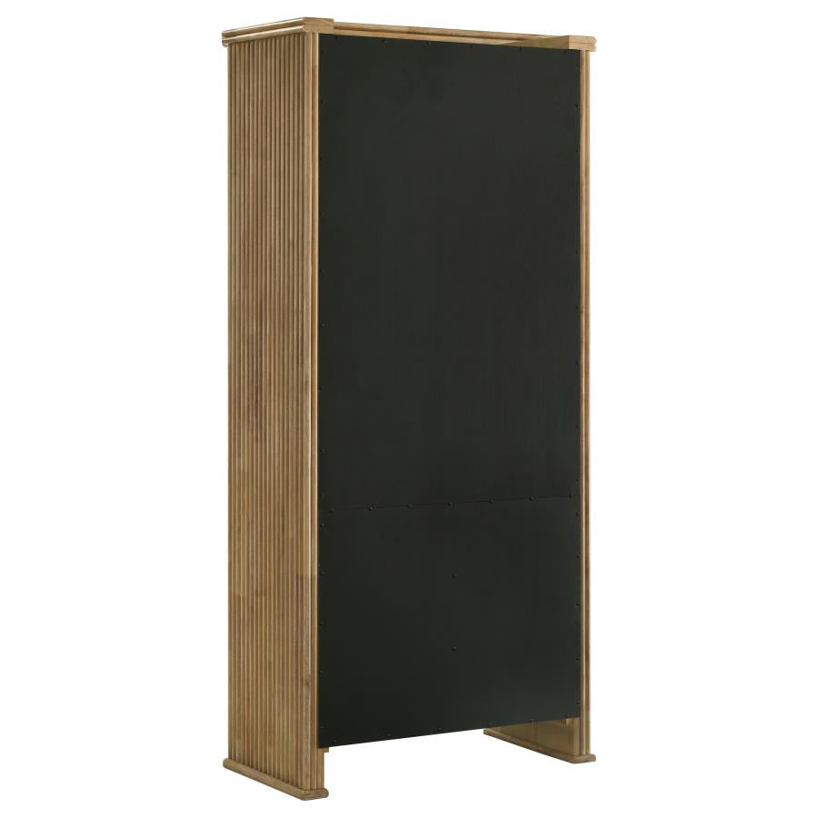 Adina 77-Inch Tall Display Cabinet Distressed Light Brown