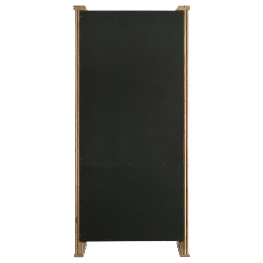 Adina 77-Inch Tall Display Cabinet Distressed Light Brown